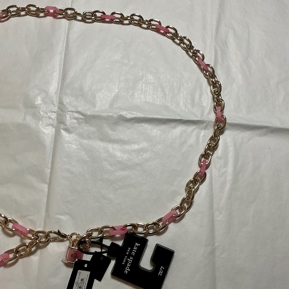 Kate Spade Chain Link Belt - Gold/Pink - NWT - Picture 6 of 15